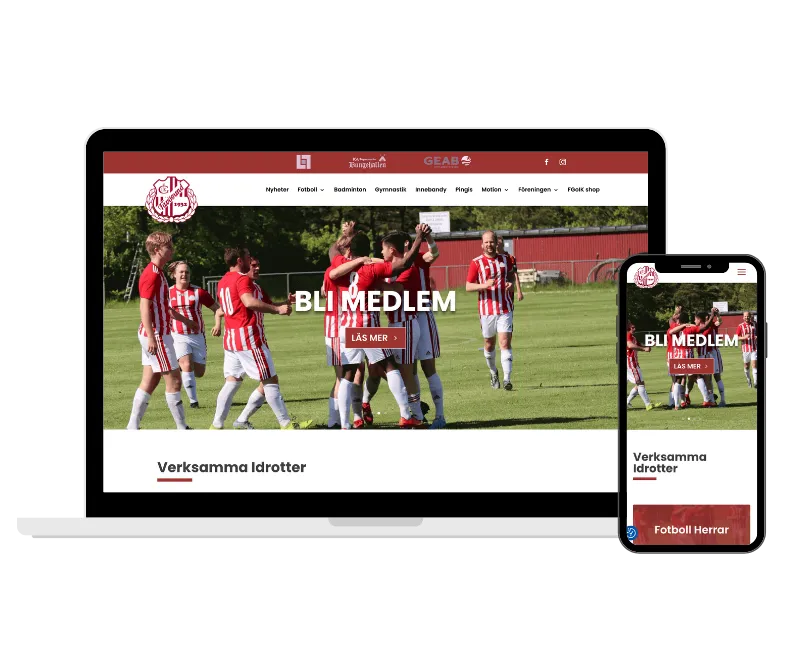 Fårösunds GoIK - webbplats på desktop och mobil